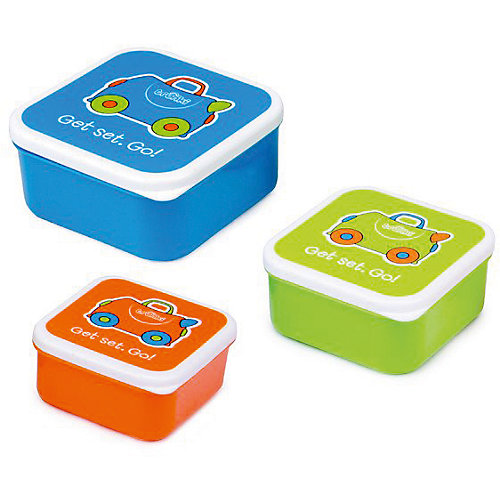 Контейнеры для еды 3 шт, голубой, оранжевый, зеленый от TRUNKI