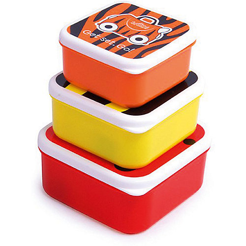 Контейнеры для еды 3 шт, красный, оранжевый, желтый от TRUNKI