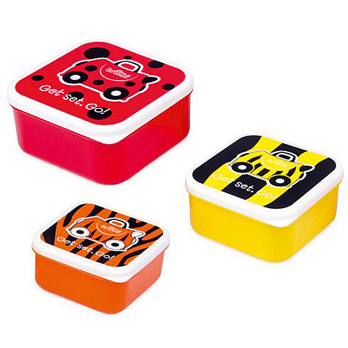 Контейнеры для еды 3 шт, красный, оранжевый, желтый от TRUNKI