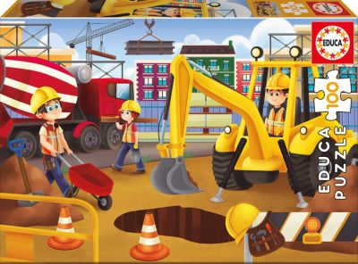 Пазл "Строительная техника", 100 деталей, Educa