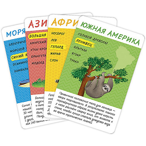 Карточная игра "Спроси меня - Кто где живет?", 54 карточки от ГеоДом