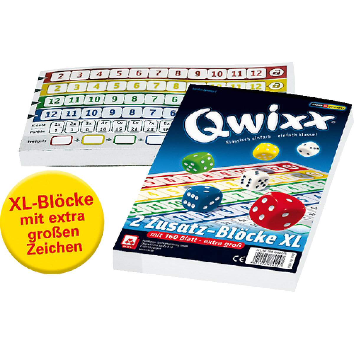 Nürnberger Spielkarten Qwixx XL Zusatzblöcke (2er)