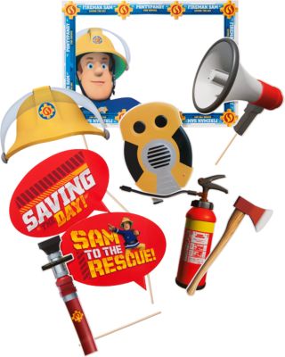 Fotorequisitenset Feuerwehrmann Sam, 9-tlg. rot