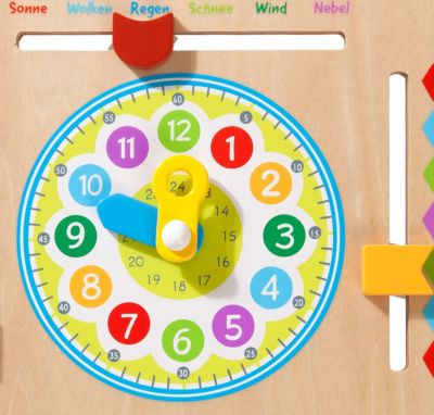 MagiDeal Holz Kalender Uhr Lernuhr Lernspielzeug für Kinder 