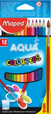 Карандаши акварель COLOR PEP'S AQUA, 12 цветов, MAPED
