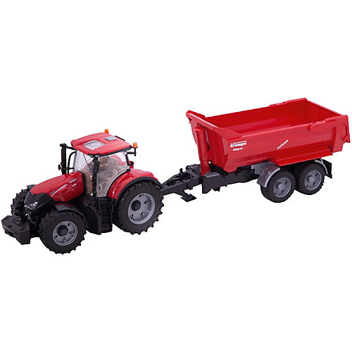 Машинка Bruder Трактор Case IH Optum 300 CVX с прицепом Krampe Tandem-Halfpipe от Bruder