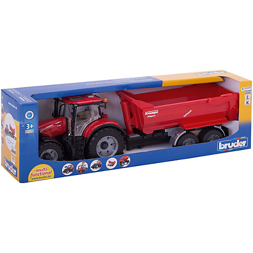 Машинка Bruder Трактор Case IH Optum 300 CVX с прицепом Krampe Tandem-Halfpipe от Bruder