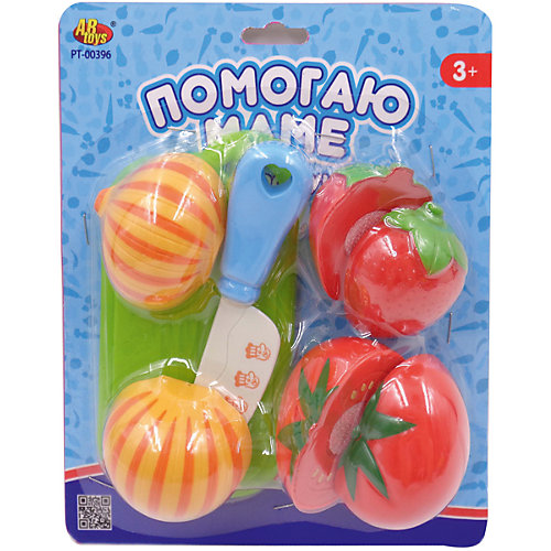 Набор посуды и продуктов для резки на липучках, 8 предметов, ABtoys от ABtoys
