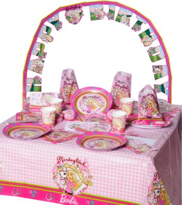 Partyset Barbie, 96-tlg. rosa
