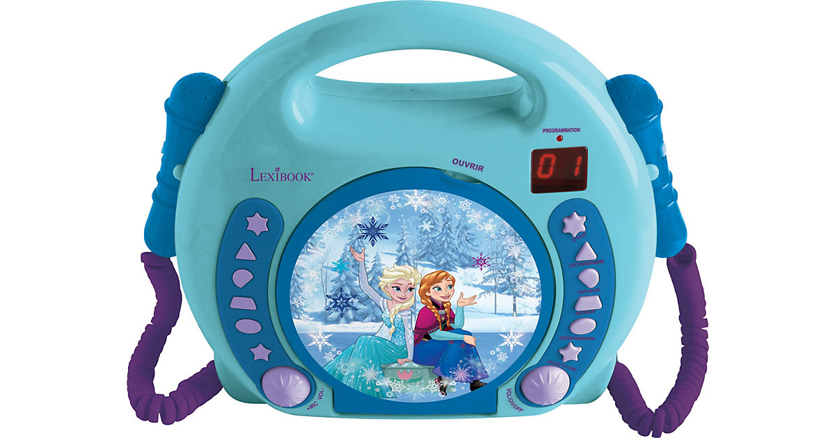 Die Eiskönigin Kinder CD Player mit 2 Mikrofonen hellblau