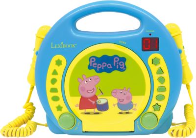 Peppa Pig Kinder CD-Player mit 2 Mikrofonen blau/gelb