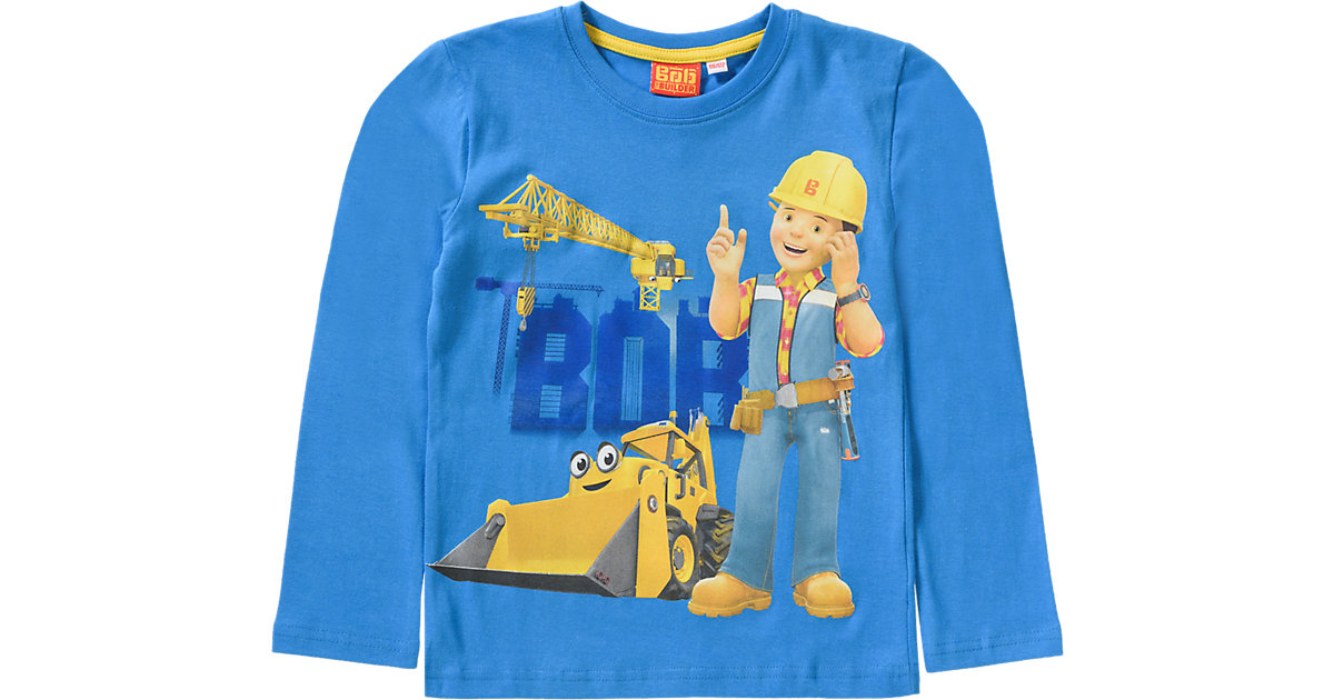 Bob der Baumeister Langarmshirt blau Gr. 128/134 Jungen Kinder
