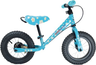 kiddimoto Metall Laufrad mit Bremse Blümchen, blau, kiddimoto | myToys