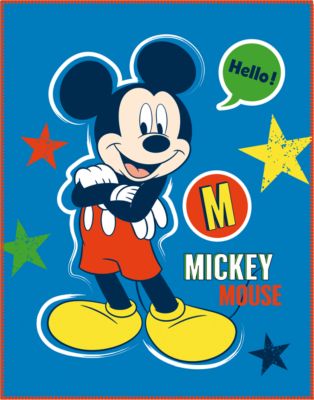 Flauschdecke Mickey Mouse 75x100 cm Schmusedecke Babydecke Kuscheldecke Peach 
