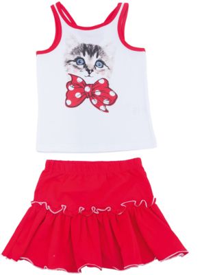 Комплект: майка и юбка для девочки PlayToday