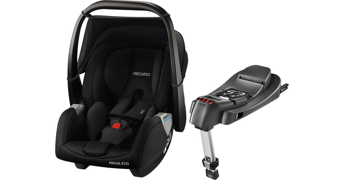 Babyschale Privia Evo inkl. RecaroFix Base, Performance Black Gr. 0-13 kg