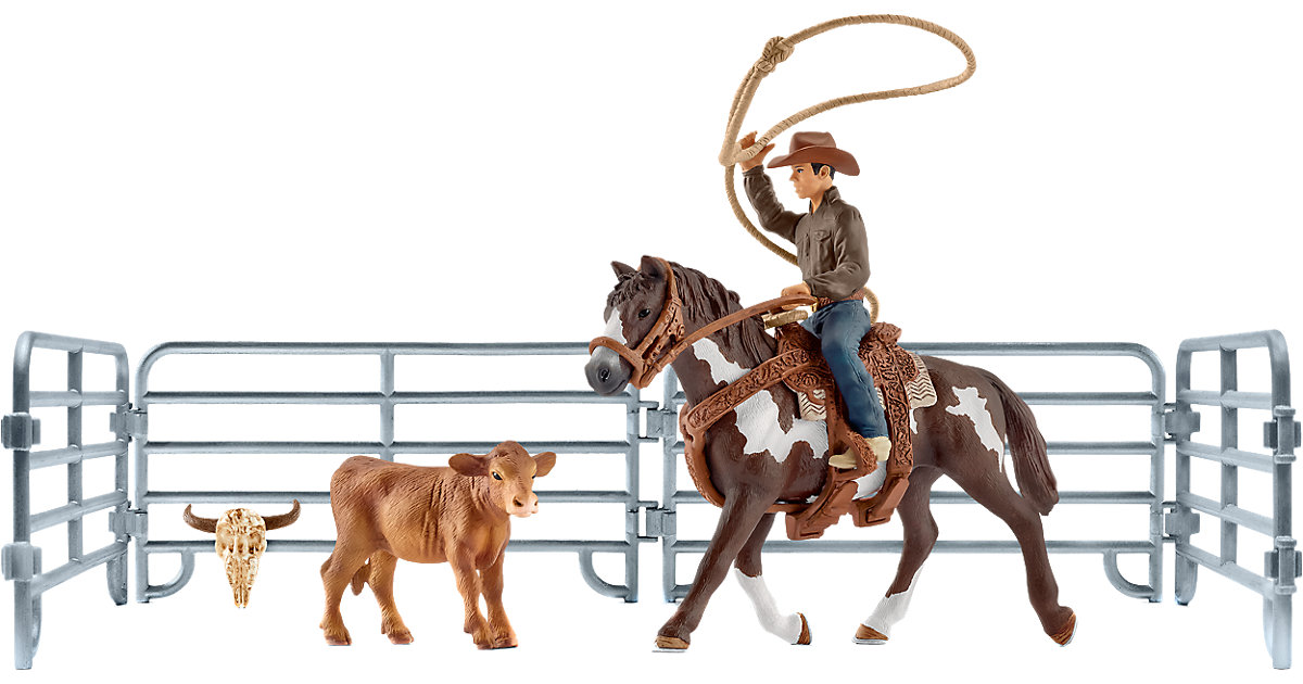 Spielzeug/Sammelfiguren: Schleich Schleich 41418 Team Roping mit Cowboy
