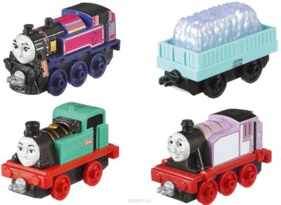 Набор из 3-х паровозиков с вагончиком, Томас и его друзья