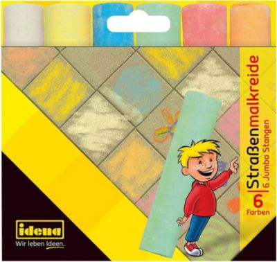 Jumbo Straßenkreide Mit Glitzer - 5 Glitzer & 3 Normale Stangen, 19cm Lang Für Straßenmalerei