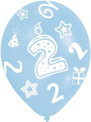 Latexballons Zahl 2, 6 Stück 2
