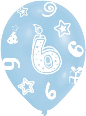 Latexballons Zahl 6, 6 Stück 2