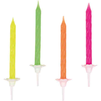 Geburtstagskerzen neon, 10 Stück