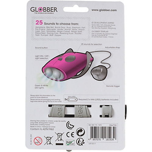 Электронный сигнал Globber «Mini Hornet», розовый от Globber