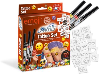 Orbis 30309 Airbrush Tattoo Set Emoji, emoji myToys