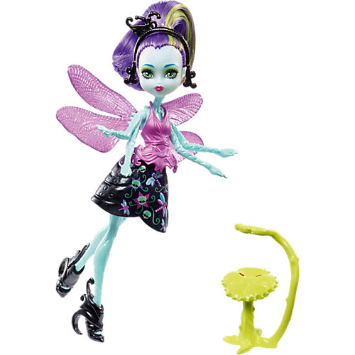 Мини-кукла Monster High «Цветочные Монстры» Стрекоза Вингрид с питомцем, 13 см от Mattel
