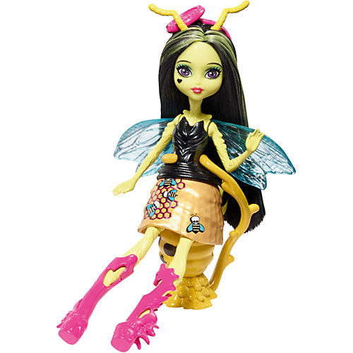 Мини-кукла Monster High «Цветочные Монстры» Пчела Беатрис с питомцем, 13 см от Mattel