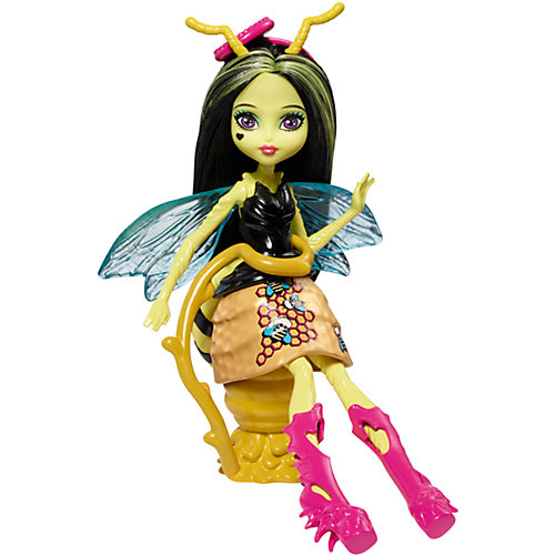 Мини-кукла Monster High «Цветочные Монстры» Пчела Беатрис с питомцем, 13 см от Mattel