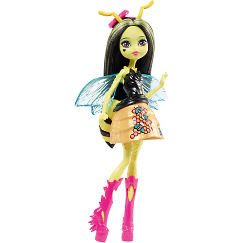 Мини-кукла Monster High «Цветочные Монстры» Пчела Беатрис с питомцем, 13 см от Mattel