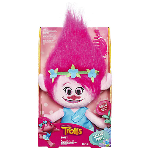 Мягкая игрушка "Тролли" - Говорящая Поппи, звук, 35.5 см от Hasbro