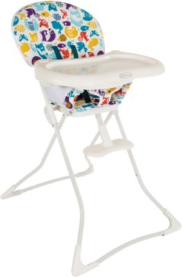 Стульчик для кормления,Tea Time, Graco, into the wood, белый c ярким принтом