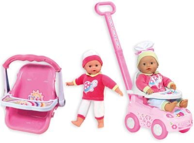 Кукла "My Dolly Sucette" с каталкой, автокреслом и ходунками, Loko Toys