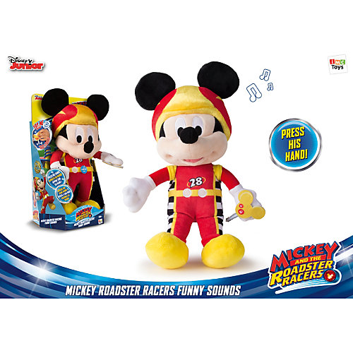 Disney Мягкая игрушка "Микки и весёлые гонки: Микки Маус" (34 см, звук, музыка) от IMC Toys