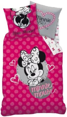 Wende- Kinderbettwäsche Disney Minnie Mouse, Renforcé, 135 x 200 cm pink