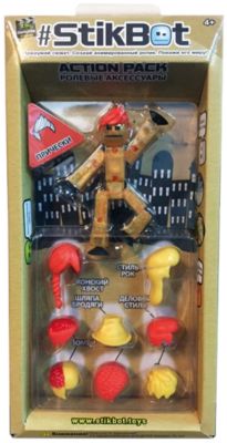 Фигурка с аксессуарами Прически, Stikbot, красный