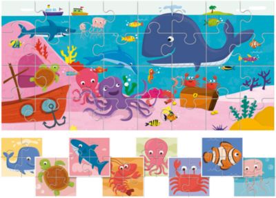 LUDATTICA Паззл 8+1 "МОРСКИЕ ОБИТАТЕЛИ" (8 в 1)