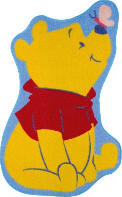 Kinderteppich Winnie mit Schmetterling, gelb, 50 x 80 cm