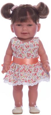 Кукла Кина брюнетка с хвостиками, умеет стоять, серия soft touch, Vestida de Azul