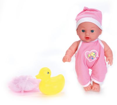 Пупс 20 см, с твердым телом, с ванночкой и аксессуарами, Карапуз