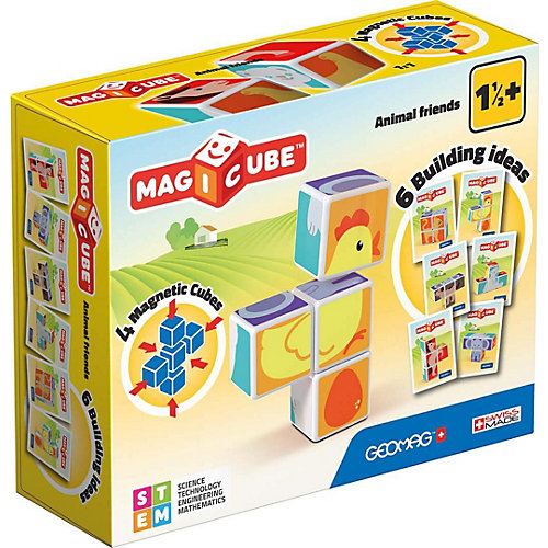 Конструктор магнитный Geomag "MagiCube" Друзья зверушки, 7 деталей от Geomag