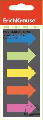 Erich Krause Пластиковые флажки с клеевым краем 5х25х45 неон "Стрелки"