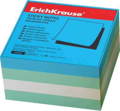 Erich Krause Блок бумаги с клеевым крае 75х75мм аква