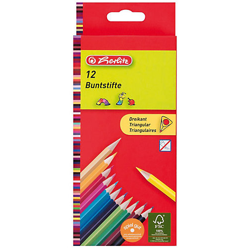 Herlitz Карандаши цветные трехгранные, 12шт от herlitz
