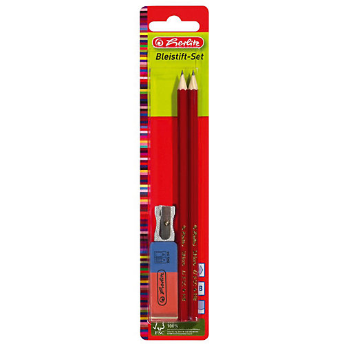 Herlitz Набор: 2 карандаша, точилка,ластик от herlitz