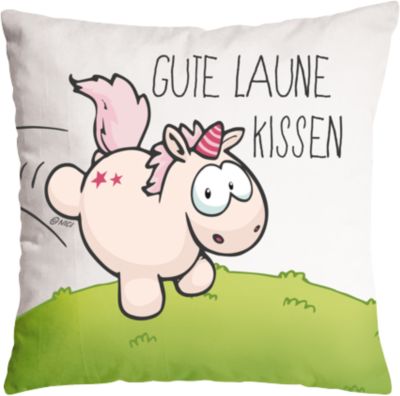 Kissen GUTE LAUNE KISSEN Baumwolle bedruckt, 37 x 37cm (41249)