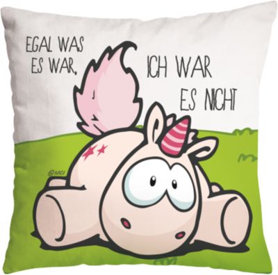 Kissen EGAL WAS ES WAR Baumwolle bedruckt, 37 x 37cm (41254)