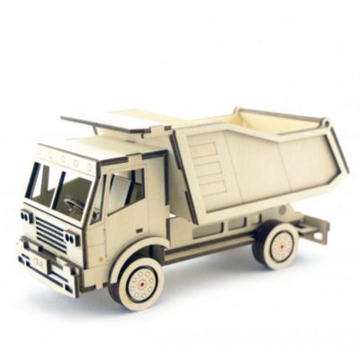 Деревянный  3D конструктор подвижный "Грузовик Самосвал", Lemmo